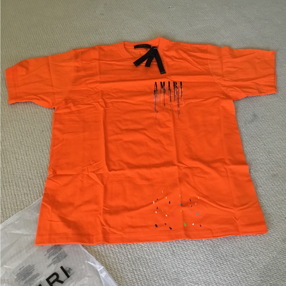 AMIRI Orange Drip-Logo Short-Sleeve Kids Tee